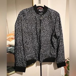 Brooklyn Industries tiny hearts printed windbreaker bomber jacket